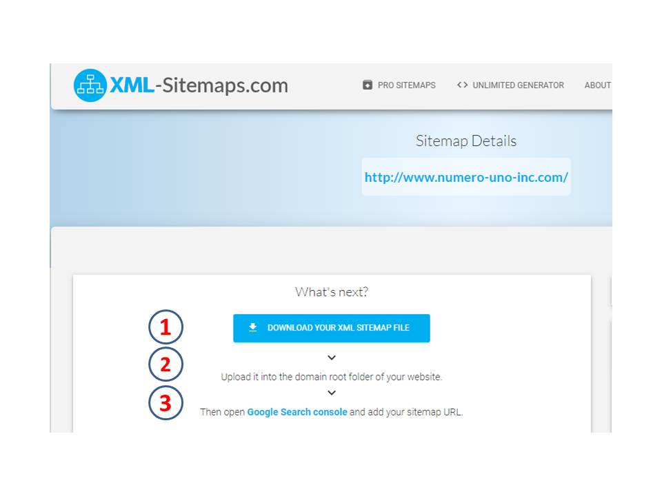 Download and upload sitemap