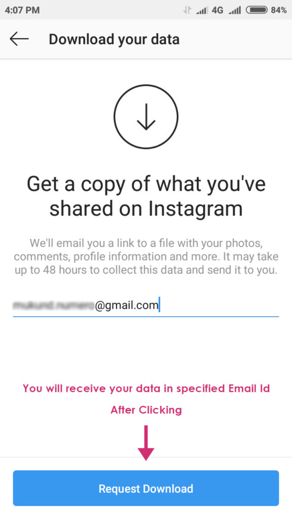 How to use Instagram Data Download Feature-step4