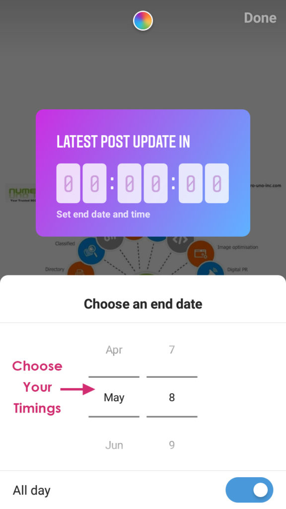 How to use Instagram countdown sticker Feature-step4