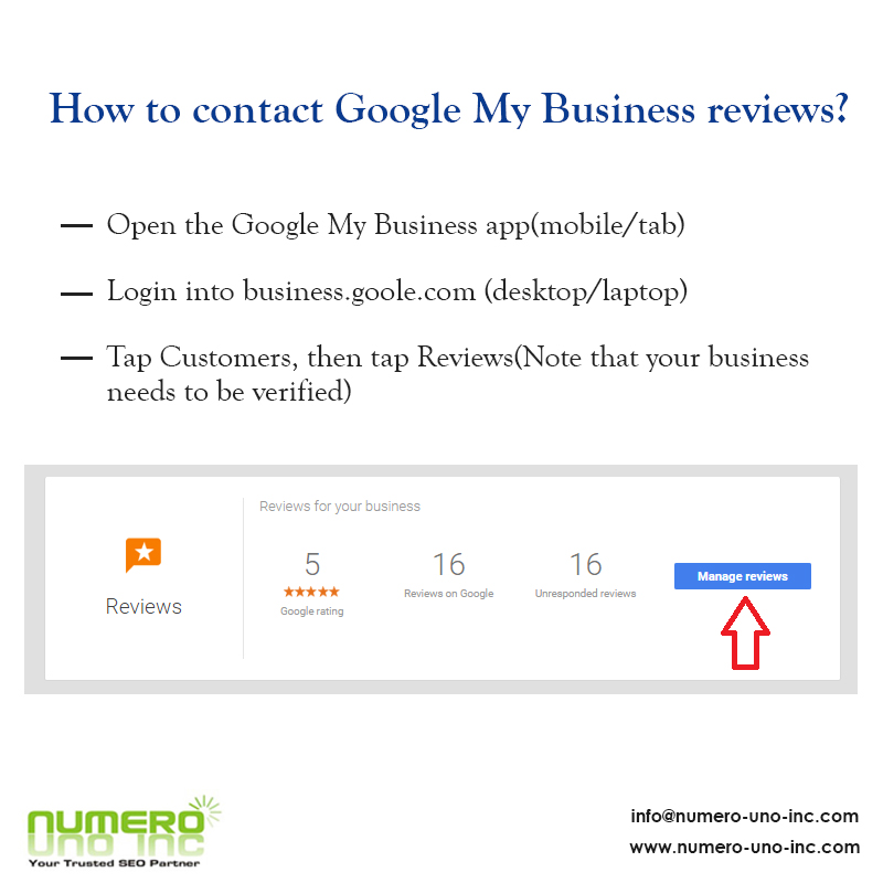 How to contact Google My Business reviews